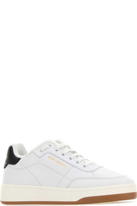Saint Laurent White Leather Sl/61 Sneakers