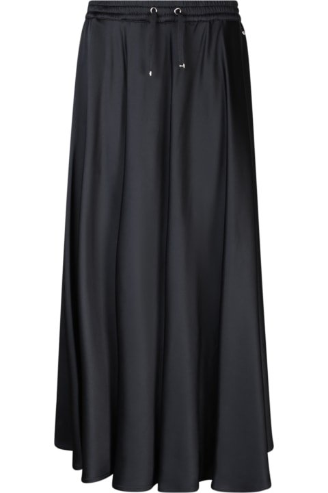 Herno Skirts for Women Herno Herno Black Elasticized Midi Skirt