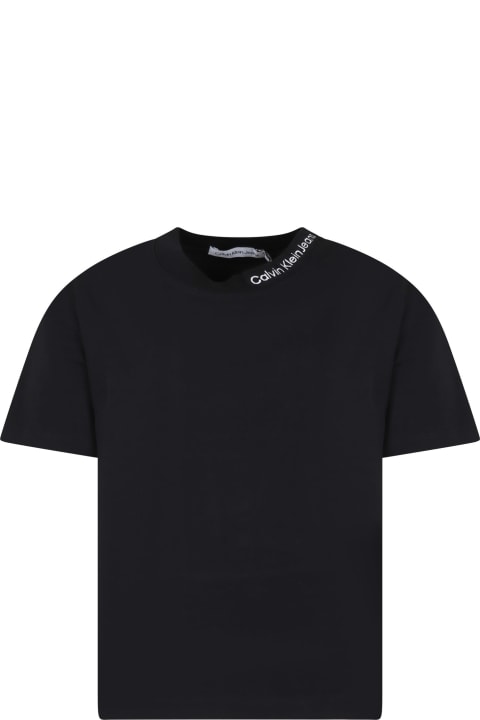 Calvin Klein Kids Calvin Klein Black T-shirt For Boy With Logo