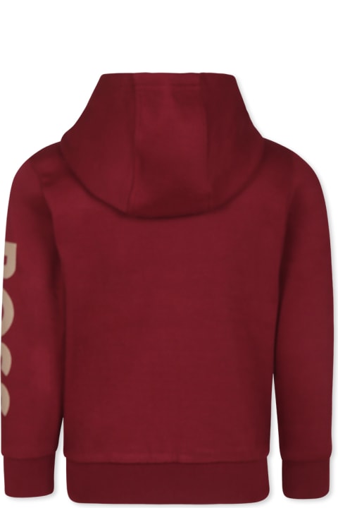 Homeware Hugo Boss Burgundy Sweatshirt For Boy With Logo