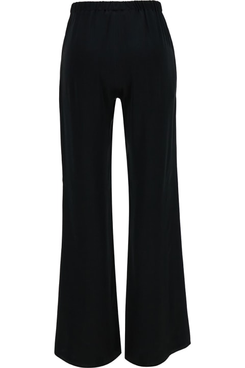 Fashion for Women Antonelli Black Loose Pants With Elastic Waistband In Silk Blend Woman