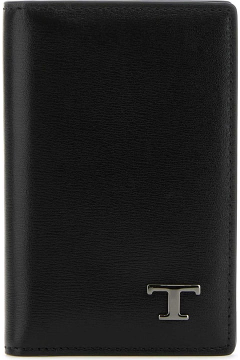 メンズ Tod'sの財布 Tod's Black Leather Card Holder
