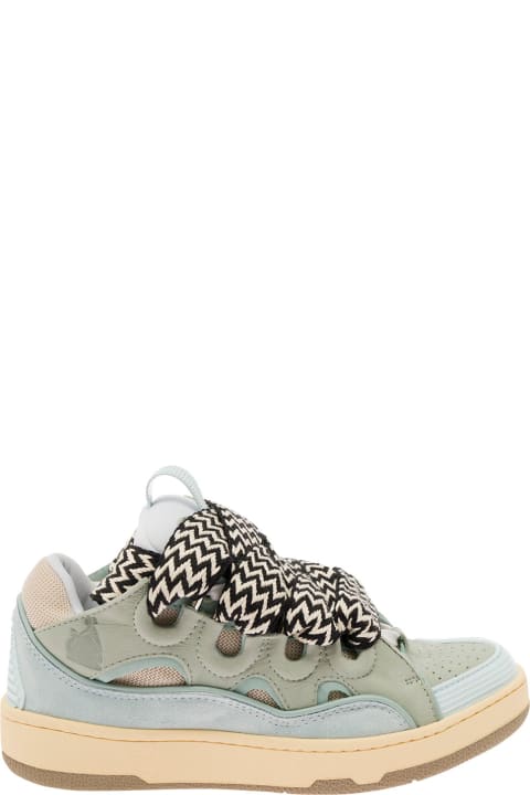 Shoes for Women Lanvin 'curb' Multicolor Low-top Sneaker With Oversized Laces In Leather Woman