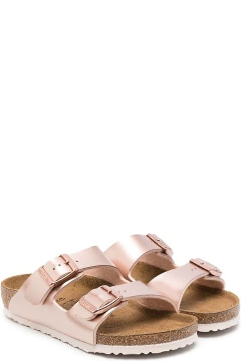 Birkenstock Kids Baby-girl's Electric Metallic Copper Arizona Slides Sandals