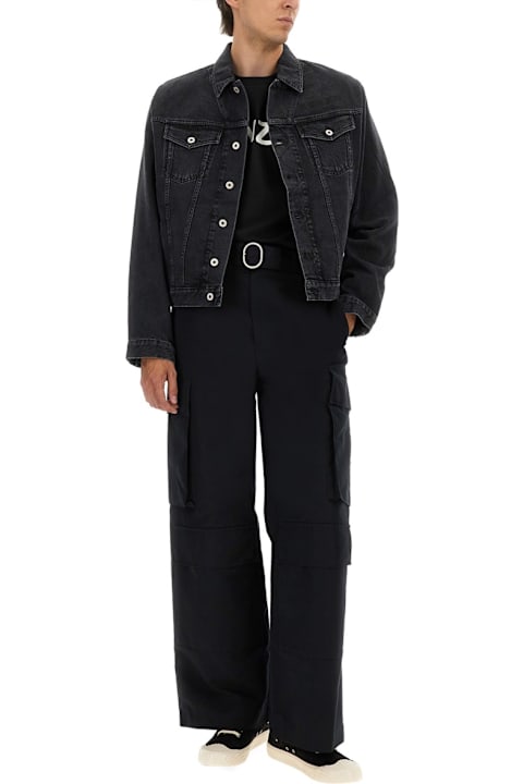 Kenzo for Kids Kenzo Truker Jacket With "boke Flower" Embroidery