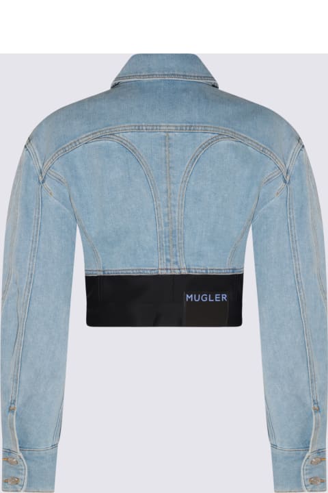 Mugler Women Mugler Light Blue Cotton Denim Jacket