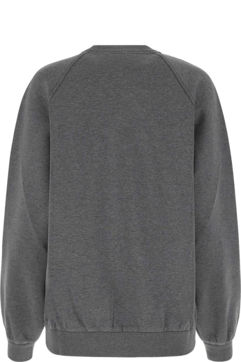Prada Clothing for Women Prada Grey Cotton Blend Oversize Sweatshirt