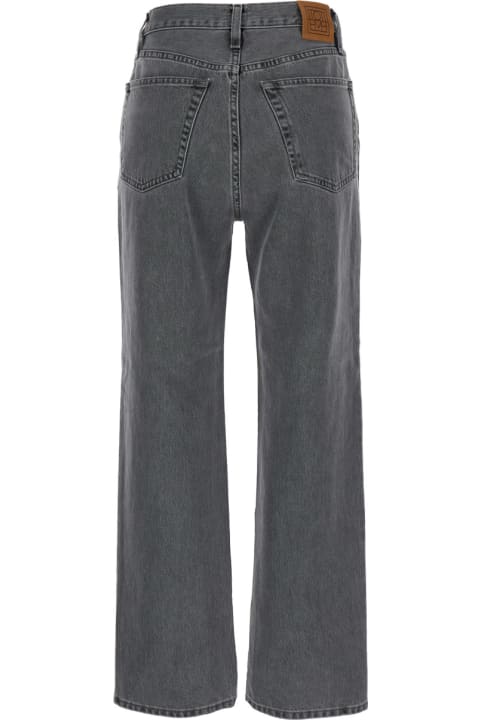 Totême for Women Totême Grey Straight High Waist Jeans In Cotton Woman