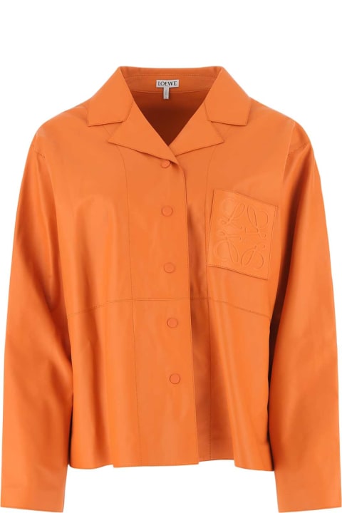 Fashion for Women Loewe Orange Leather Oversize Shirt