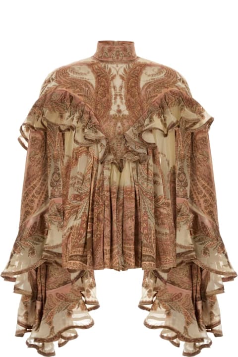 Zimmermann for Kids Zimmermann Printed Satin Hypnotic Blouse