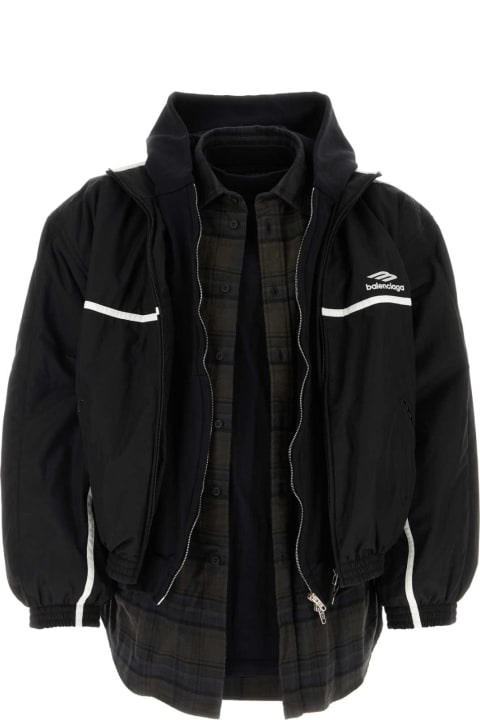 Balenciaga Coats & Jackets for Men Balenciaga Black Cotton Blend Oversize Jacket
