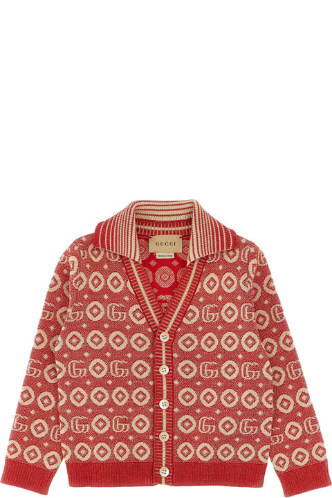 Gucci Sweaters & Sweatshirts for Baby Girls Gucci Jaquard Logo Cardigan