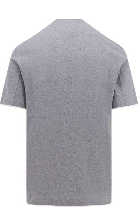 Brunello Cucinelli Clothing for Men Brunello Cucinelli Contrasting Edges Grey T-shirt