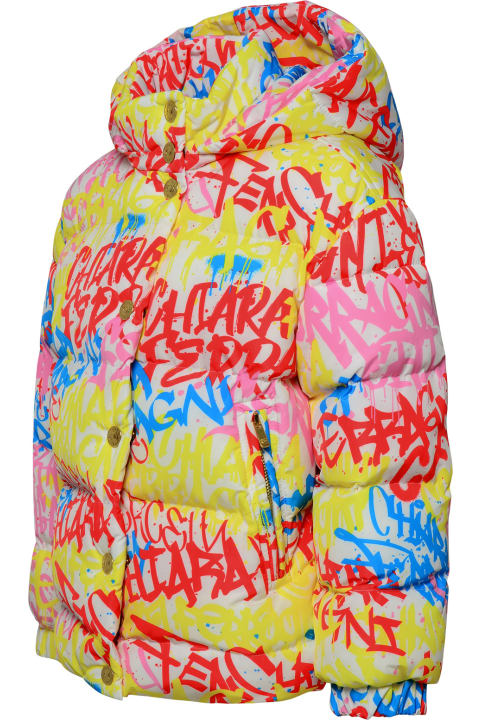 Chiara Ferragni Topwear for Girls Chiara Ferragni Multicolor Polyester Down Jacket