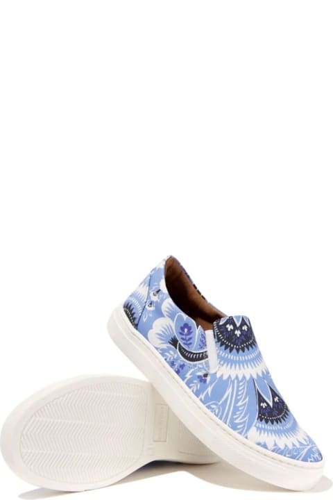 Etro Shoes for Baby Boys Etro Sneakers With Light Blue Paisley Print