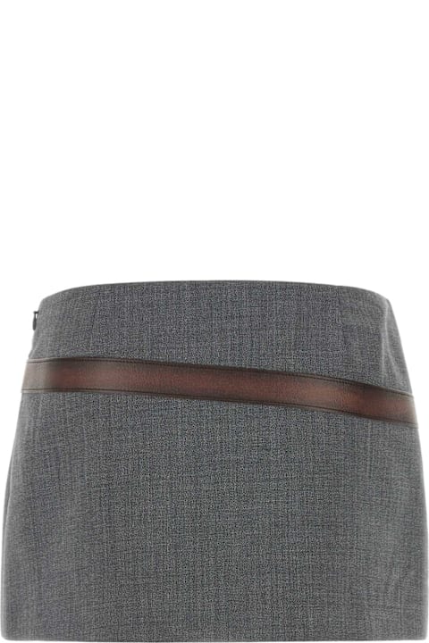 Fashion for Women Prada Melange Grey Polyester Blend Mini Skirt
