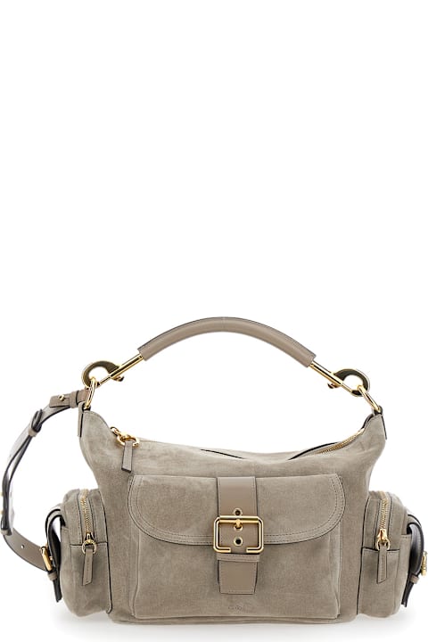 Chloé 
camera Bag
 Grey Handbag With Adjustable And Removable Shoulder Strap In Suede Woman
