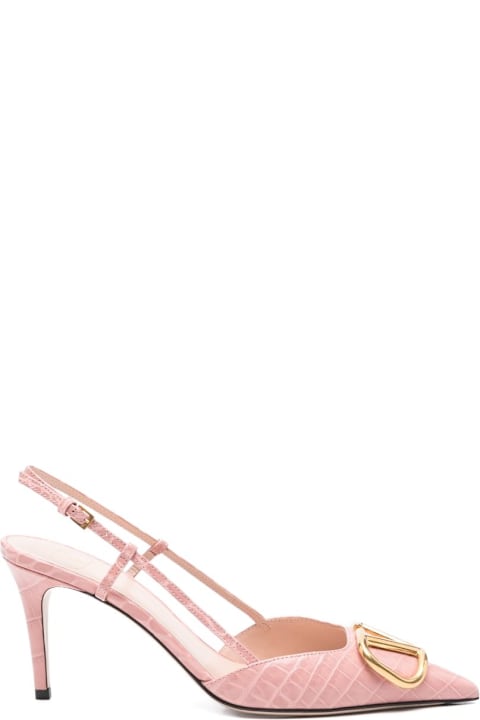 Valentino Garavani Vlogo Signature Leather Slingback Pumps