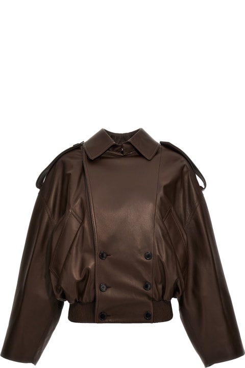 Loewe Coats & Jackets for Women Loewe Double-breasted Leather Jacket