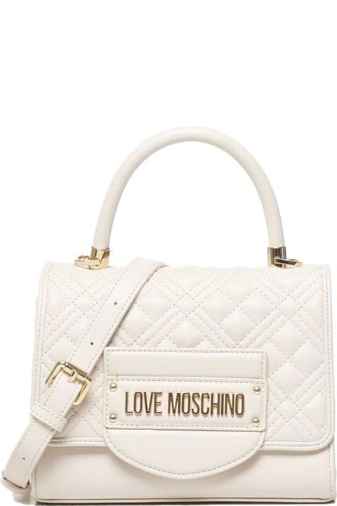 Love Moschino for Women Love Moschino Logo Lettering Quilted Top Handle Bag