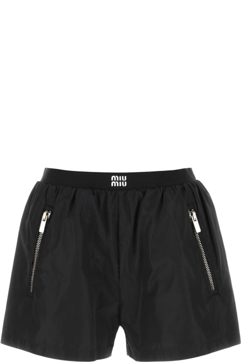 Miu Miu Pants & Shorts for Women Miu Miu Black Polyester Blend Shorts