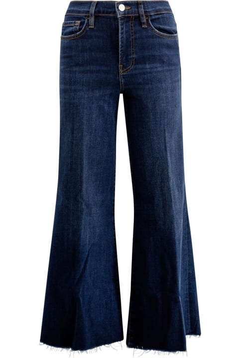 Fashion for Women Frame Cropped Wide-leg Frayed Jeans