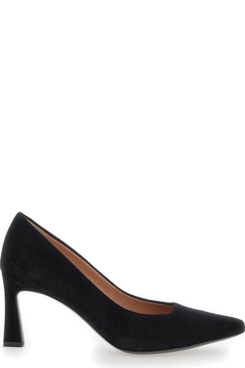 Pollini High-Heeled Shoes for Women Pollini Black Pumps With Geometric Heel In Suede Woman