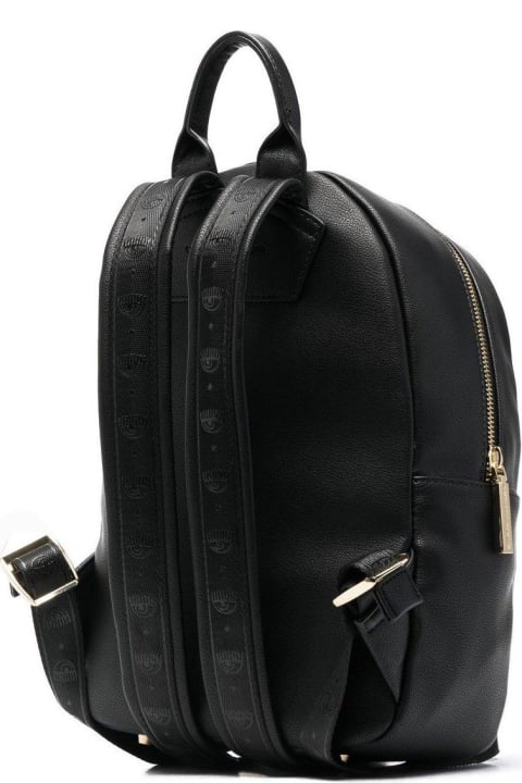 Eye-star Embroidered Zipped Backpack