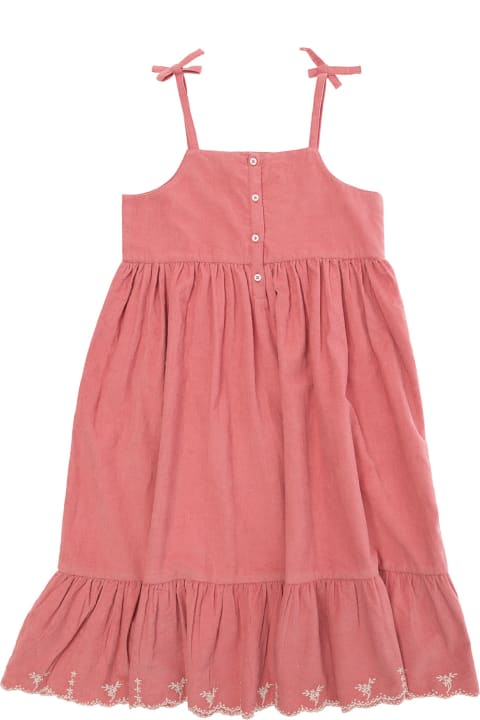 Emile Et Ida Dresses for Girls Emile Et Ida Pink Dress With Frill Detail And Embroideries In Cotton Woman