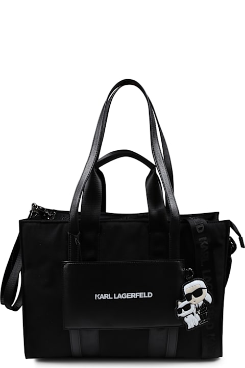 Homeware Karl Lagerfeld Kids Black Changing Bag For Babykids With Choupette And Karl Lagerfeld