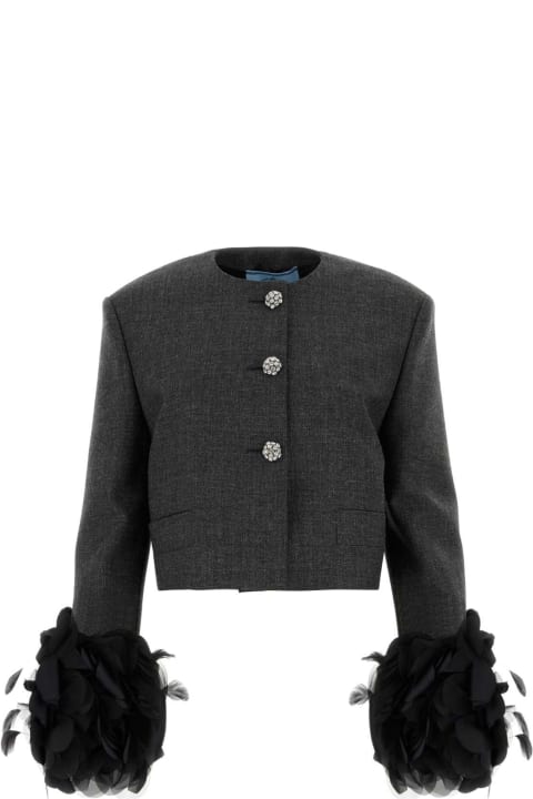 Coats & Jackets for Women Prada Dark Grey Wool Blazer
