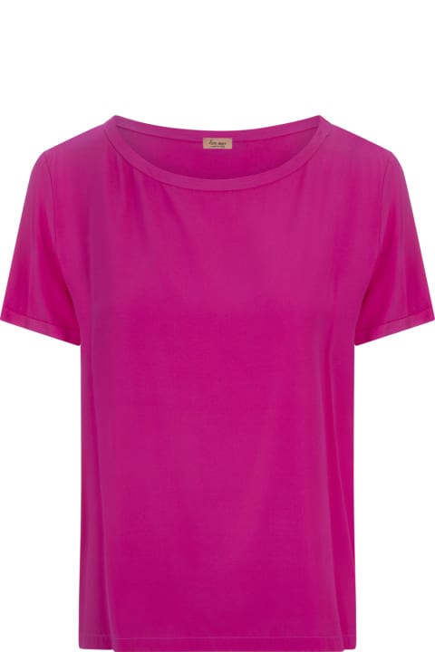 Fashion for Women Her Shirt Fuchsia Opaque Silk T-shirt