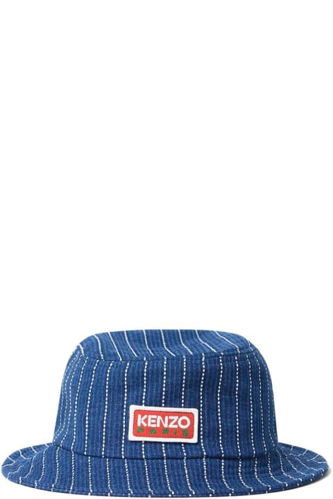 ウィメンズ新着アイテム Kenzo Logo Patch Stripe Detailed Bucket Hat