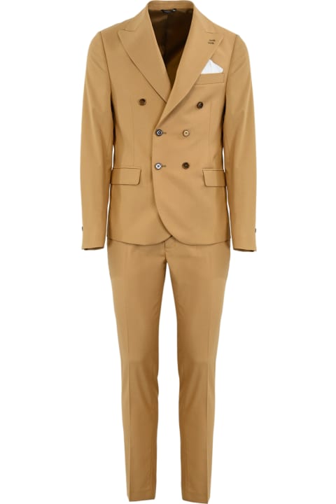 Camel Double-breasted Suit