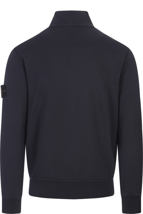 Sale for Men Stone Island Navy Blue Sweatshirt With Zip
