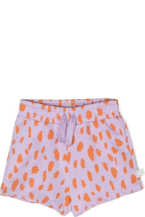 Bottoms for Baby Boys Stella McCartney Violet And Orange Cotton Stretch Shorts