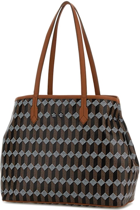 Au Départ Men Au Départ Printed Canvas Tote No.47 Shopping Bag