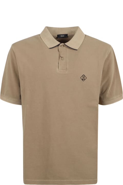 Herno Shirts for Men Herno Logo Embroidered Regular Polo Shirt
