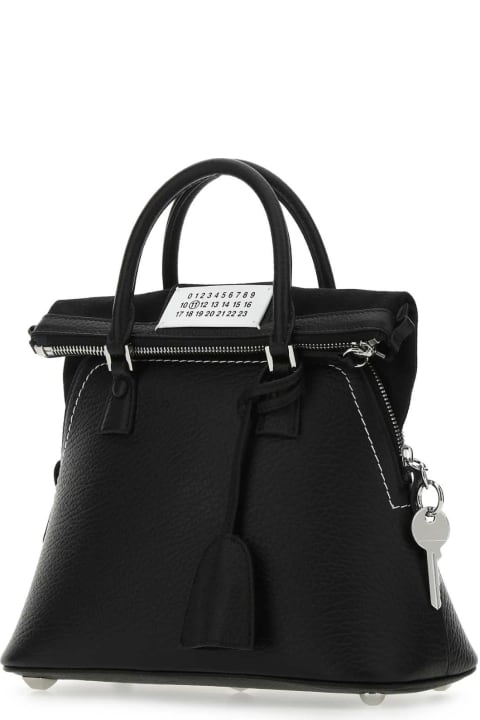 Fashion for Women Maison Margiela Black Leather Mini 5ac Handbag