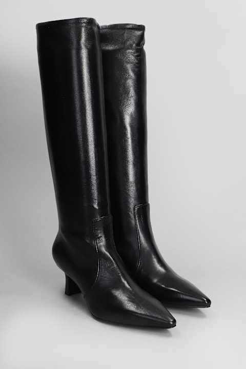 Julie Dee Shoes for Women Julie Dee High Heels Ankle Boots In Black Leather