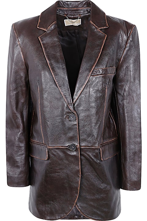 MICHAEL Michael Kors معاطف وجواكت لـ السيدات MICHAEL Michael Kors Burnish Leather Blazer