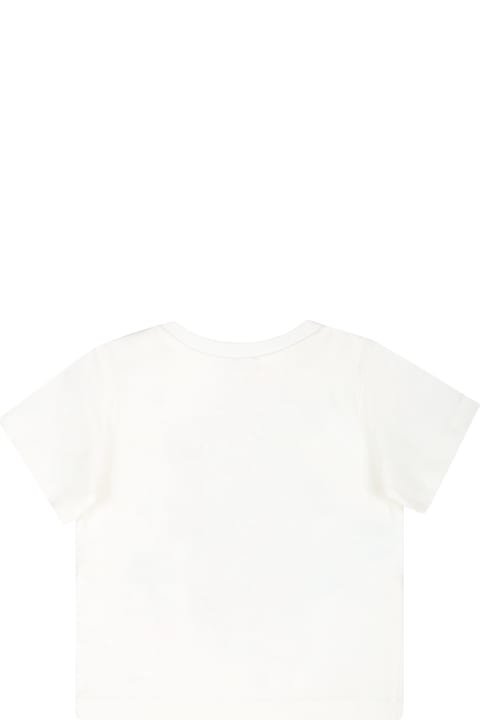 Topwear for Baby Girls Stella McCartney Kids White T-shirt For Baby Boy With Shark Print