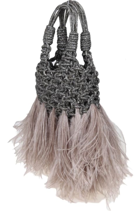 Jewel Bag Woven With Ostrich Feathers