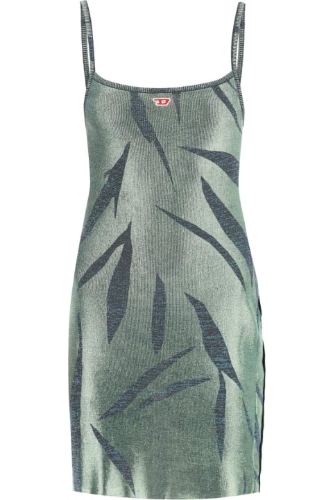 ウィメンズ新着アイテム Diesel 'm-areah' Mini Dress In Laminated Lurex Knit
