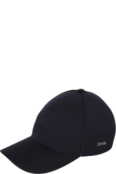 Zegna Hats for Men Zegna Logo-lettering Elastic Strap Baseball Cap