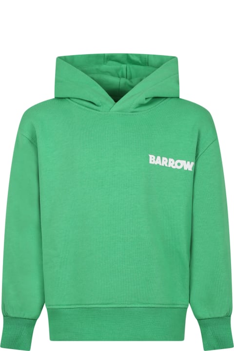 Barrow for Kids Barrow Green Sweatshirt For Kids With Logo And Iconic Smiley Face