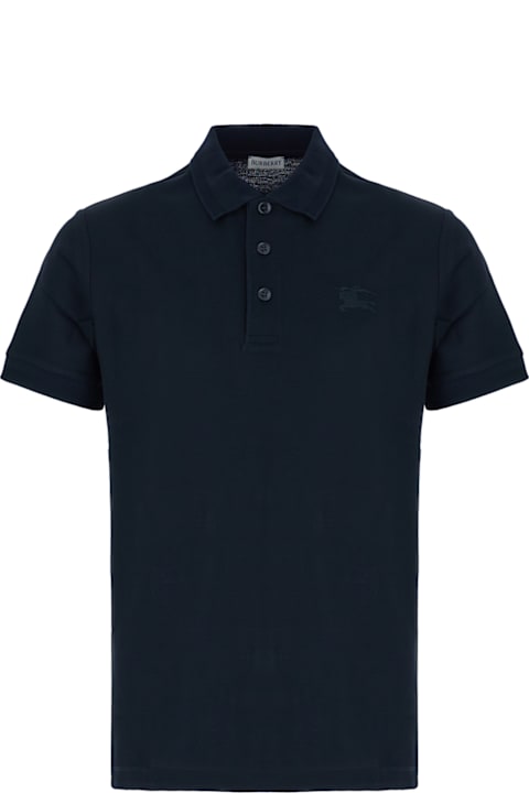 ملابس علوية لـ القسم الرجالي Burberry Navy Blue Piquet Polo Shirt