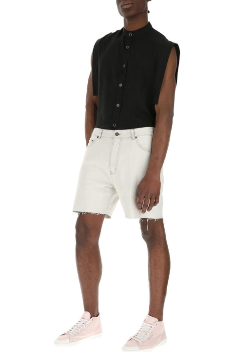 Saint Laurent Clothing for Men Saint Laurent Chalk Denim Bermuda Shorts