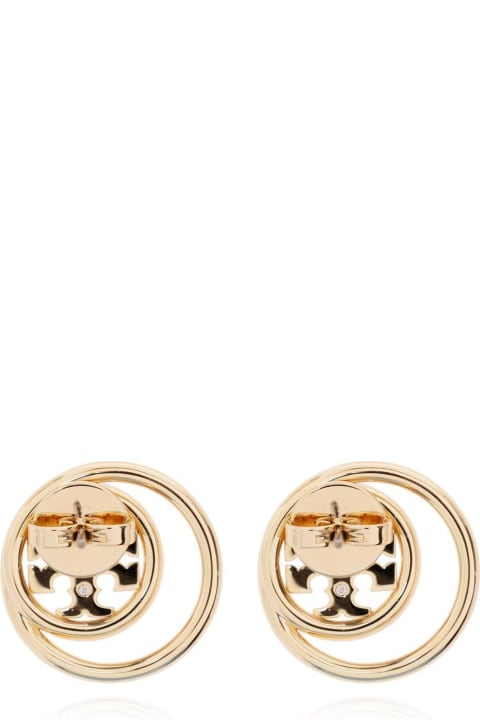 Tory Burch Earrings for Women Tory Burch Double-ring Logo Plaque Earrings