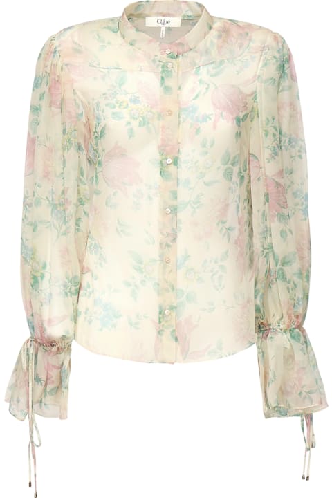 Boho Revolution for Women Chloé Peony Print Blouse In Silk Muslin